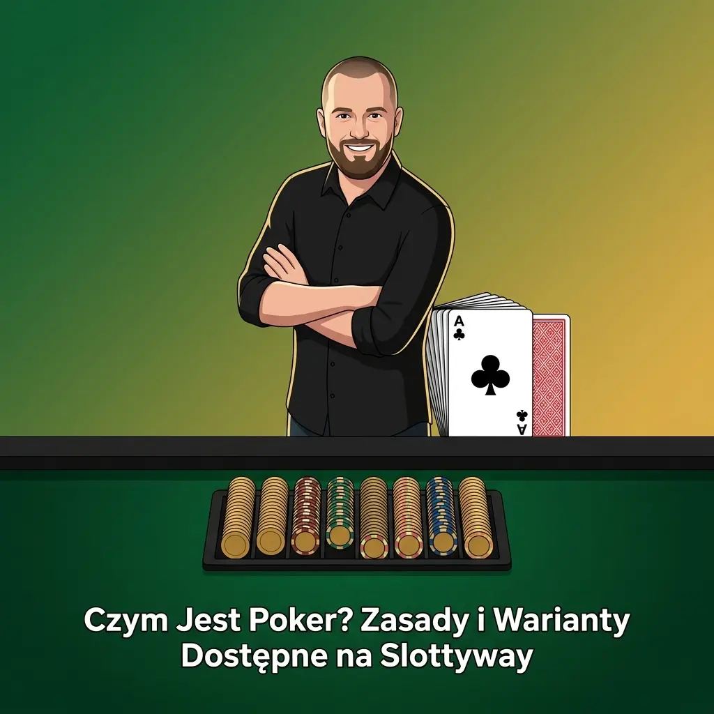 Karty do pokera na stole z żetonami - Texas Hold'em i inne warianty pokera online na Slottyway
