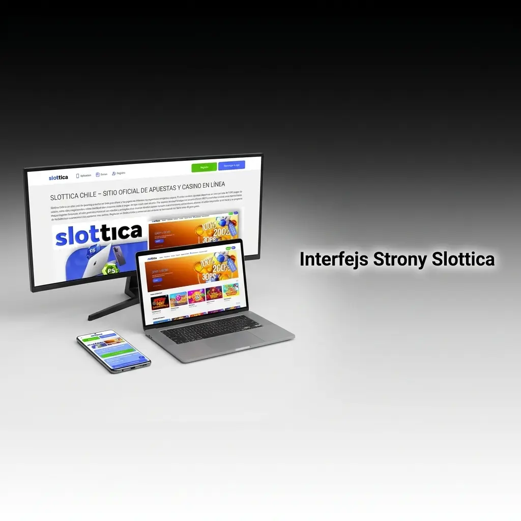Interfejs strony Slottica z menu nawigacyjnym w języku polskim i przyciskami logowania
