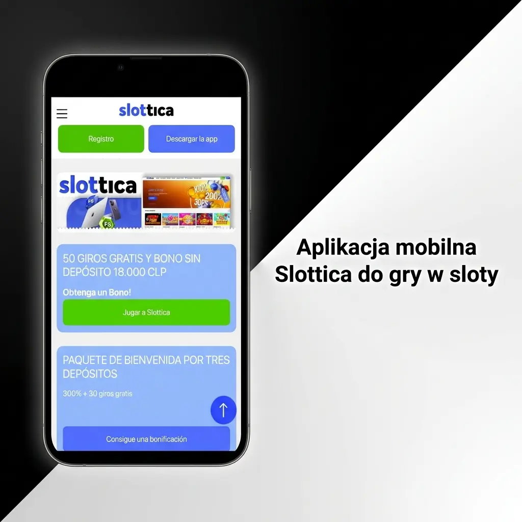 Aplikacja mobilna Slottica na ekranie smartfona